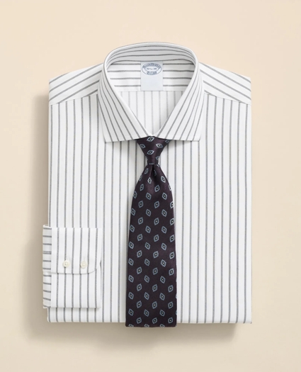 Stretch Supima® Cotton Non-Iron Twill English Spread Collar, Bold Stripe Dress Shirt, image 1
