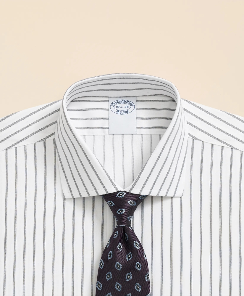 Stretch Supima® Cotton Non-Iron Twill English Spread Collar, Bold Stripe Dress Shirt, image 2