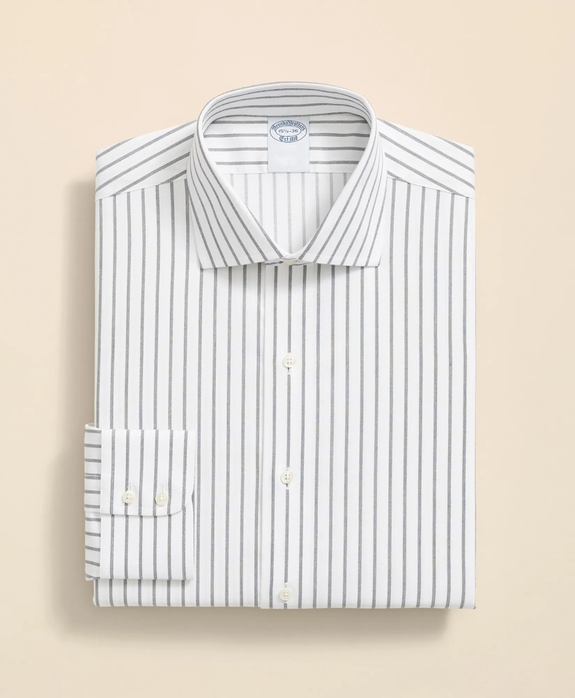 Stretch Supima® Cotton Non-Iron Twill English Spread Collar, Bold Stripe Dress Shirt, image 3