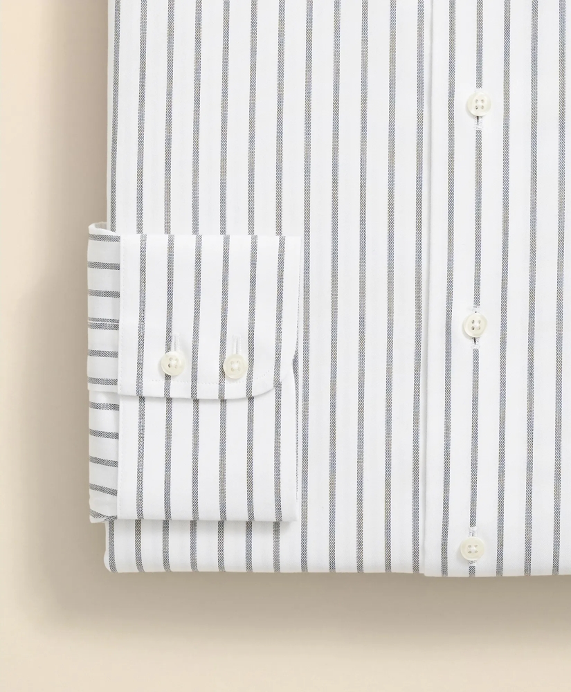 Stretch Supima® Cotton Non-Iron Twill English Spread Collar, Bold Stripe Dress Shirt, image 4