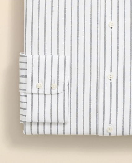 Stretch Supima® Cotton Non-Iron Twill English Spread Collar, Bold Stripe Dress Shirt, image 4