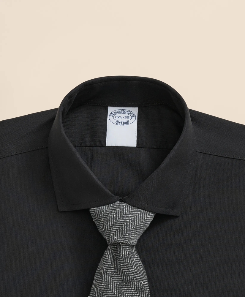 Stretch Supima® Cotton Non-Iron English Spread Collar, Herringbone Dress Shirt, image 2