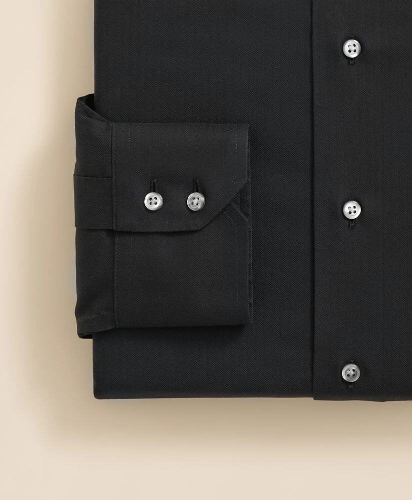 Stretch Supima® Cotton Non-Iron English Spread Collar, Herringbone Dress Shirt, image 4