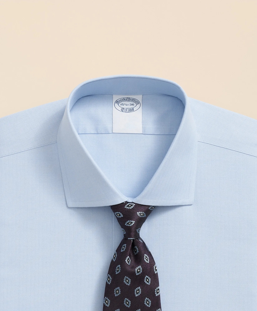 Stretch Supima® Cotton Non-Iron English Spread Collar, Herringbone Dress Shirt, image 2