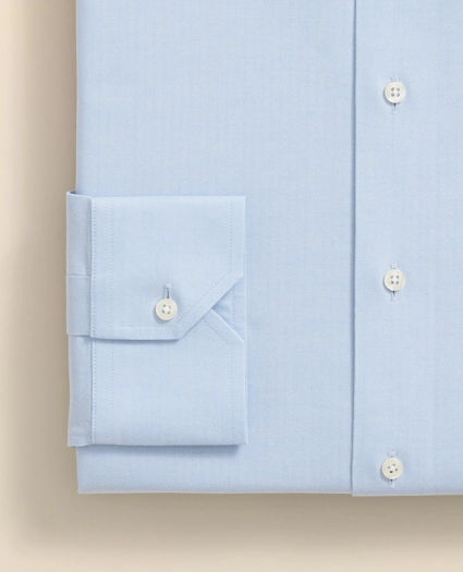 Stretch Supima® Cotton Non-Iron English Spread Collar, Herringbone Dress Shirt, image 4