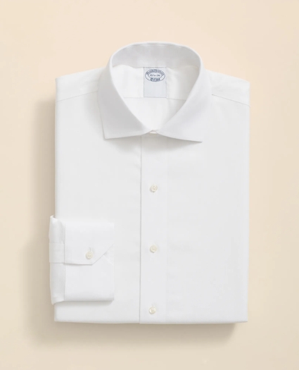 Stretch Supima® Cotton Non-Iron English Spread Collar, Herringbone Dress Shirt, image 3