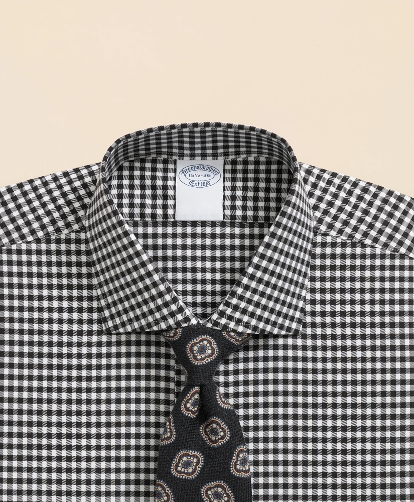 Stretch Supima® Cotton Non-Iron Herringbone English Spread Collar, Gingham Dress Shirt, image 2