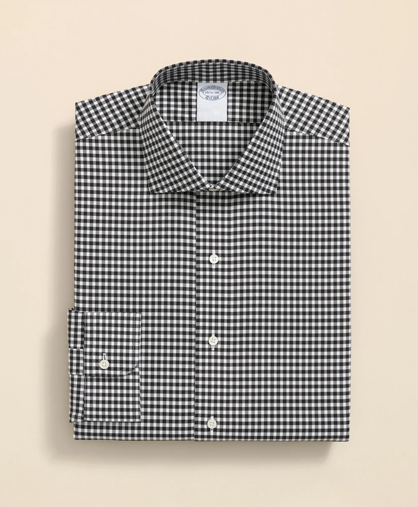 Stretch Supima® Cotton Non-Iron Herringbone English Spread Collar, Gingham Dress Shirt, image 3