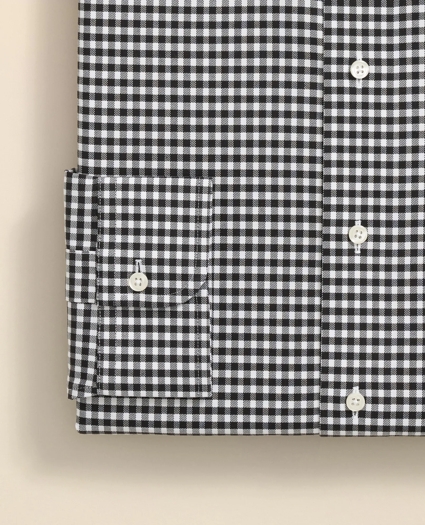 Stretch Supima® Cotton Non-Iron Herringbone English Spread Collar, Gingham Dress Shirt, image 4