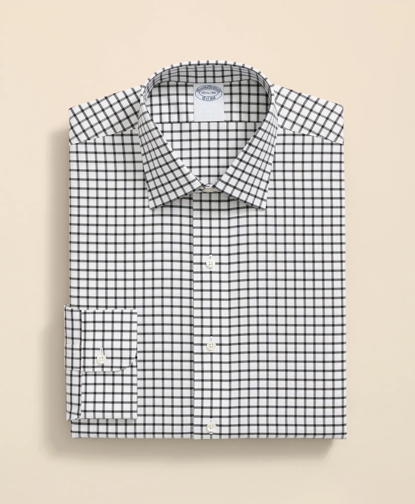 Stretch Supima® Cotton Non-Iron Twill Ainsley Collar, Windowpane Dress Shirt, image 3
