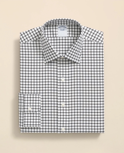 Stretch Supima® Cotton Non-Iron Twill Ainsley Collar, Windowpane Dress Shirt, image 3