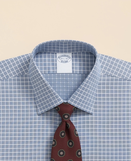 Stretch Supima® Cotton Non-Iron Textured Dobby Ainsley Collar, Graph Check Dress Shirt, image 2