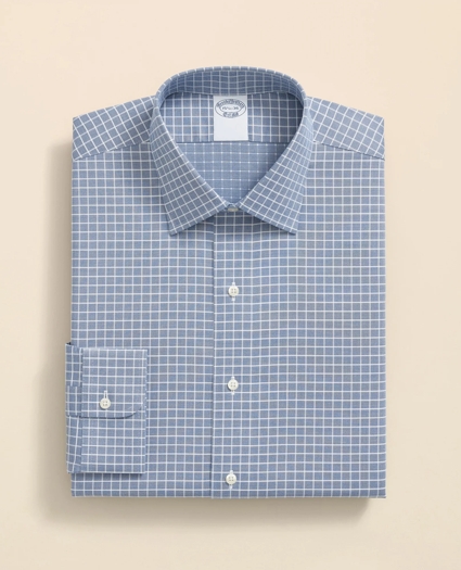 Stretch Supima® Cotton Non-Iron Textured Dobby Ainsley Collar, Graph Check Dress Shirt, image 3