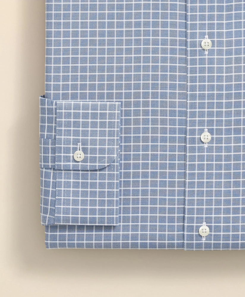 Stretch Supima® Cotton Non-Iron Textured Dobby Ainsley Collar, Graph Check Dress Shirt, image 4