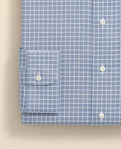 Stretch Supima® Cotton Non-Iron Textured Dobby Ainsley Collar, Graph Check Dress Shirt, image 4