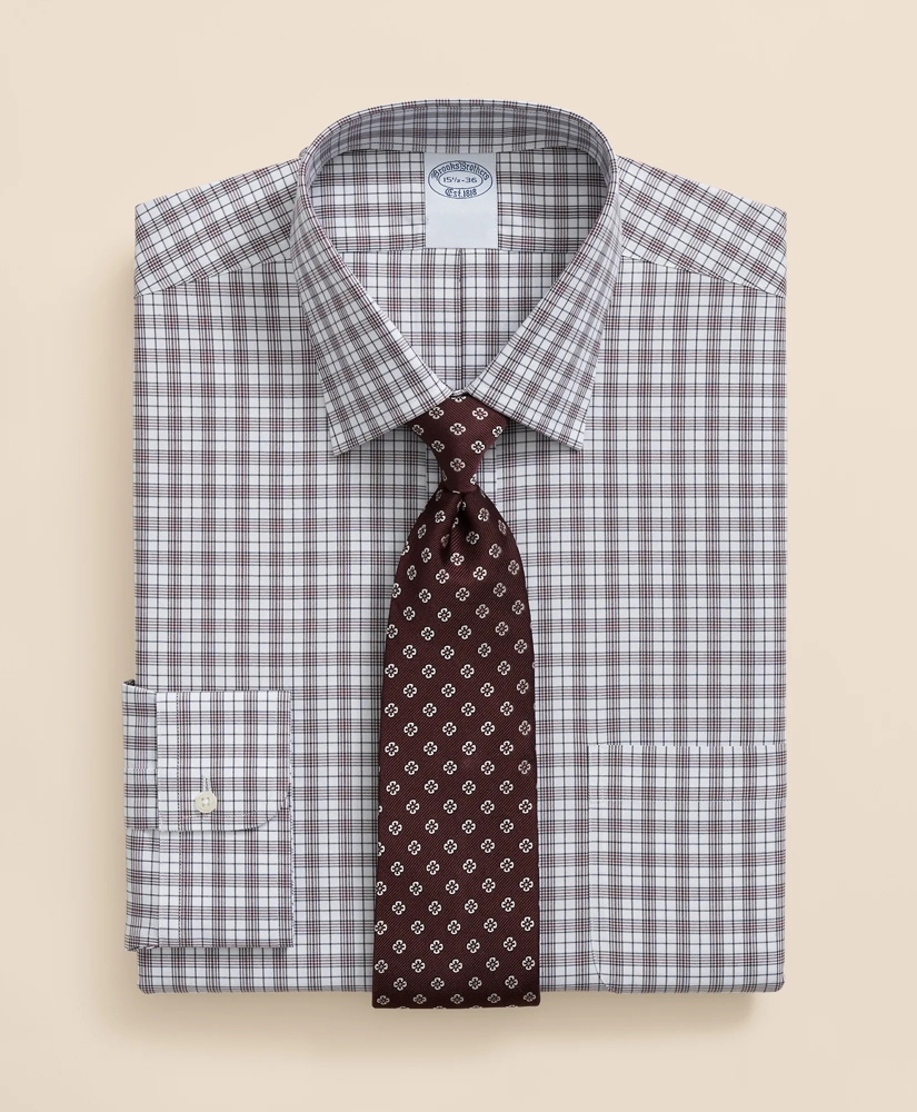 Stretch Supima<sup>®</sup> Cotton Non-Iron Pinpoint Oxford Ainsley Collar, Check Dress Shirt