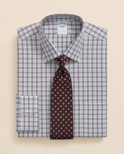 Stretch Supima® Cotton Non-Iron Pinpoint Oxford Ainsley Collar, Check Dress Shirt, image 1