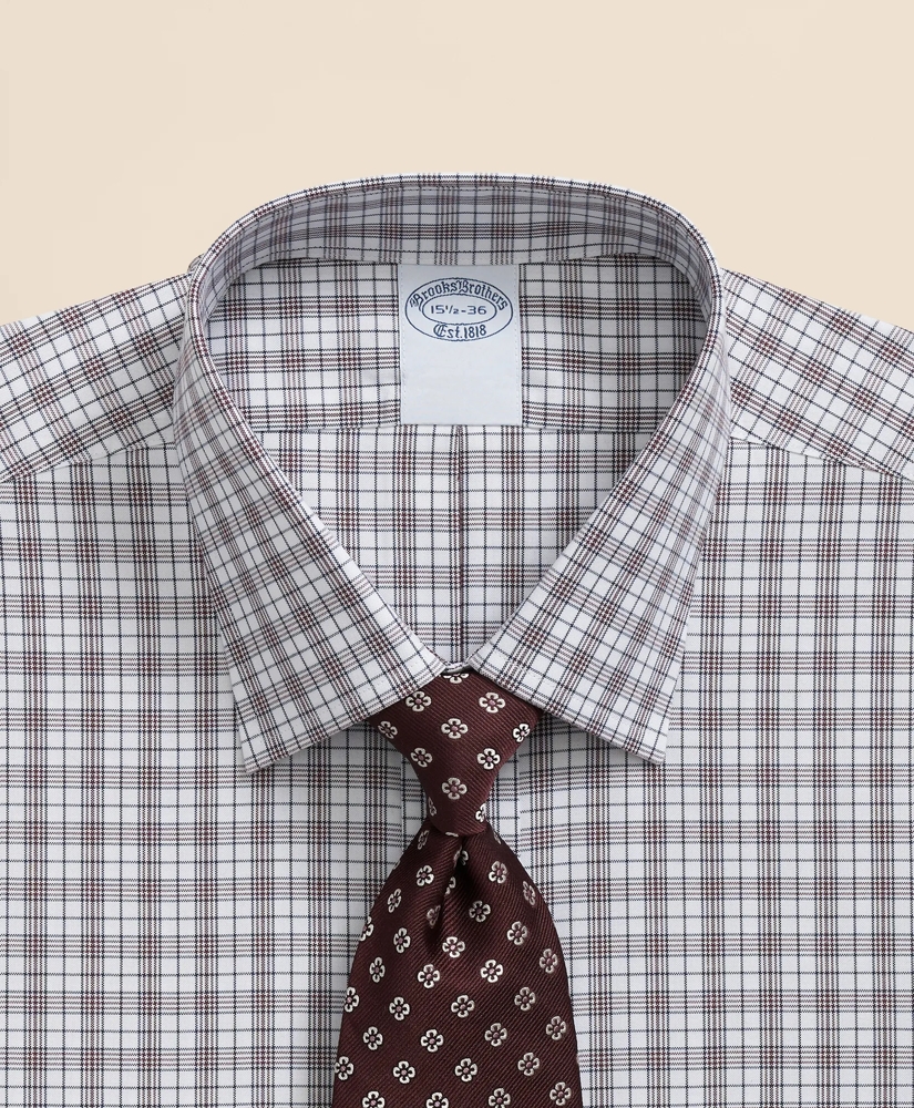 Stretch Supima® Cotton Non-Iron Pinpoint Oxford Ainsley Collar, Check Dress Shirt, image 2