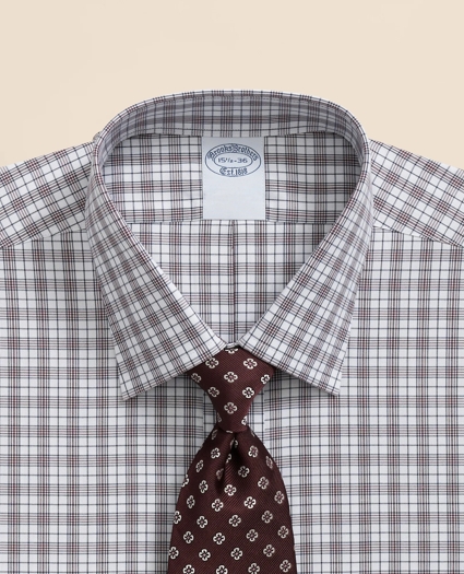 Stretch Supima® Cotton Non-Iron Pinpoint Oxford Ainsley Collar, Check Dress Shirt, image 2