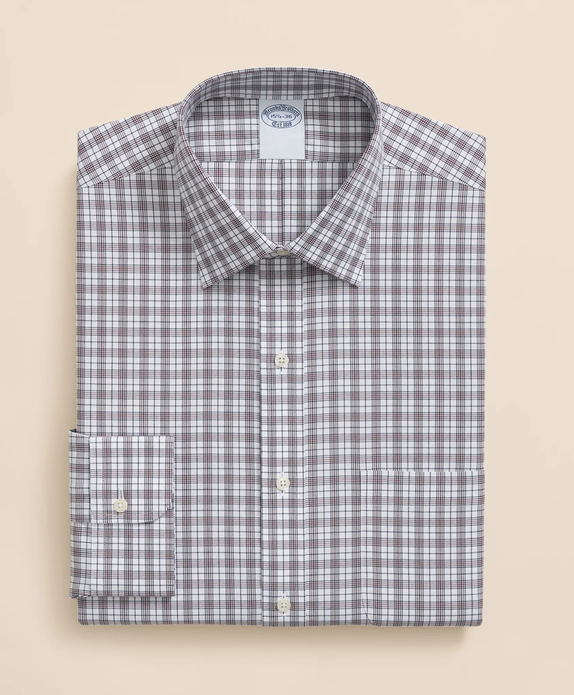 Stretch Supima® Cotton Non-Iron Pinpoint Oxford Ainsley Collar, Check Dress Shirt, image 3
