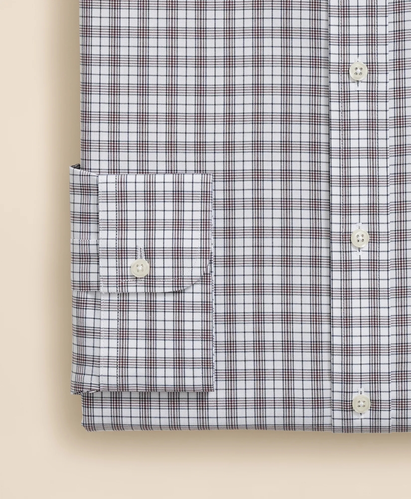 Stretch Supima® Cotton Non-Iron Pinpoint Oxford Ainsley Collar, Check Dress Shirt, image 4