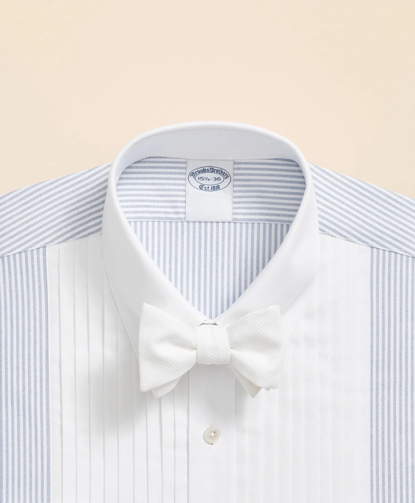 Cotton Oxford Polo Button-Down Collar, 10-Pleat Contrast-Stripe Tuxedo Shirt, image 2