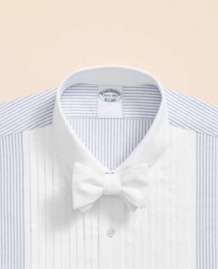 Cotton Oxford Polo Button-Down Collar, 10-Pleat Contrast-Stripe Tuxedo Shirt, image 2