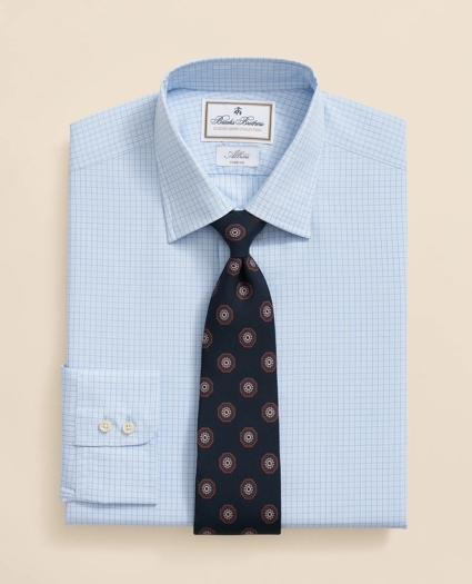 Brooks Brothers X Thomas Mason® Cotton English Collar, Windowpane Dress Shirt, image 1