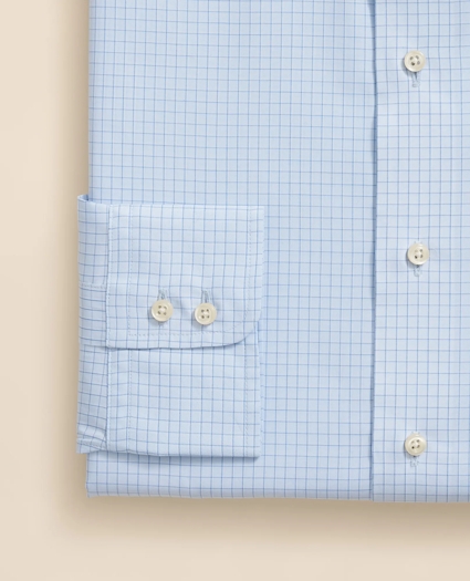 Brooks Brothers X Thomas Mason® Cotton English Collar, Windowpane Dress Shirt, image 4