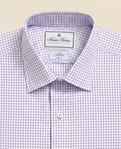 Brooks Brothers X Thomas Mason® Cotton English Collar, Windowpane Dress Shirt, image 2