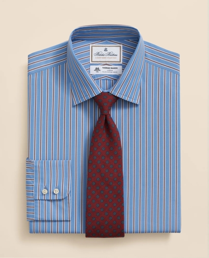 Brooks Brothers X Thomas Mason® Cotton English Collar, Stripe Dress Shirt, image 1