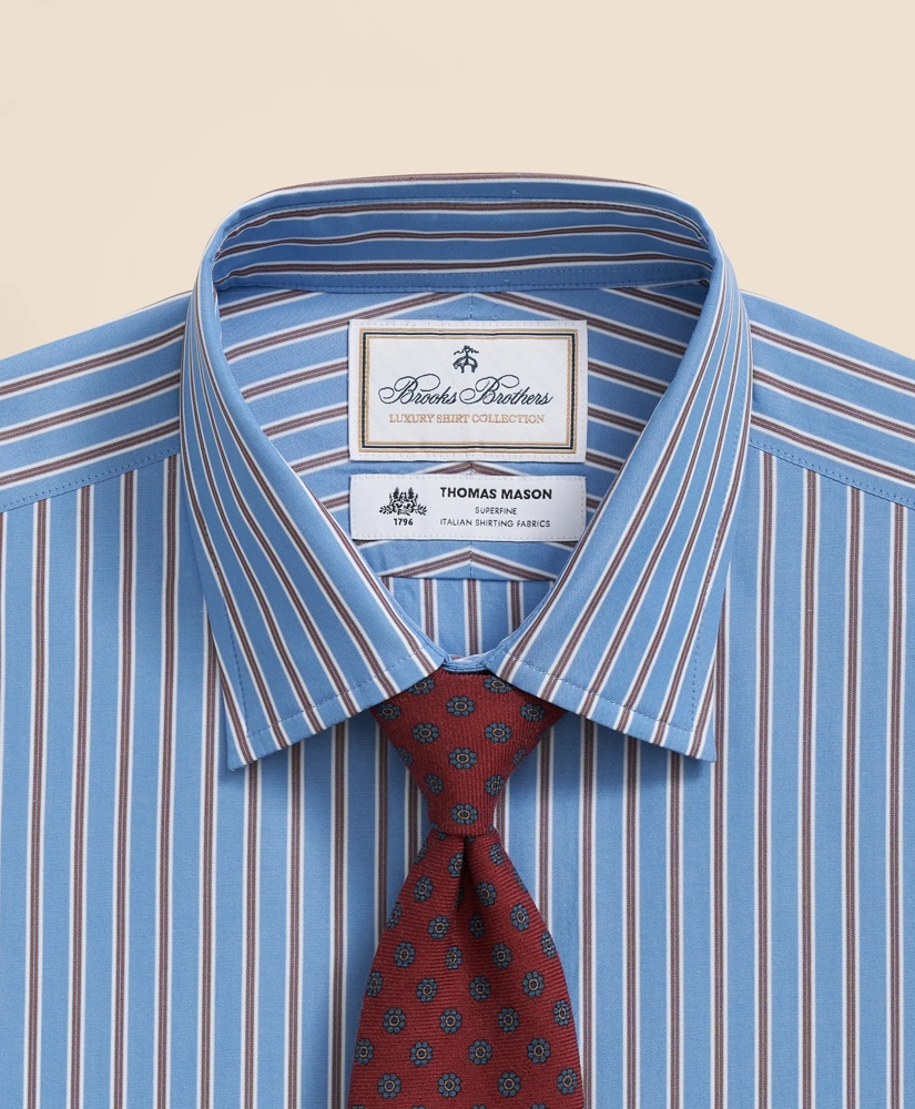 Brooks Brothers X Thomas Mason® Cotton English Collar, Stripe Dress Shirt, image 2