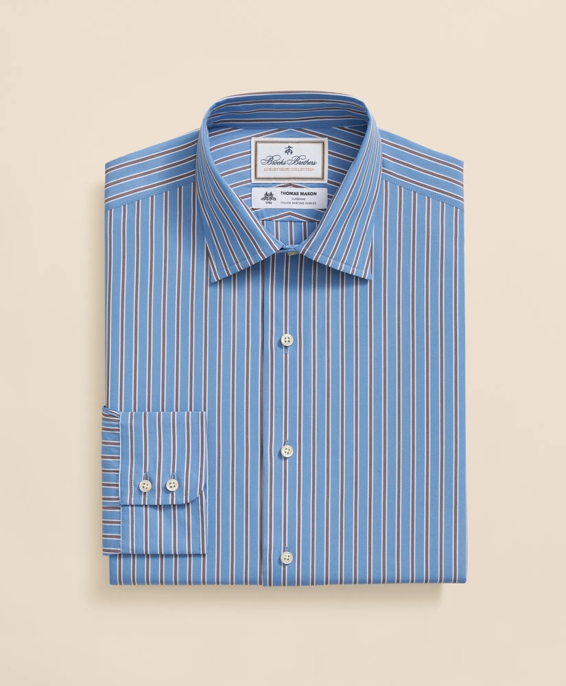 Brooks Brothers X Thomas Mason® Cotton English Collar, Stripe Dress Shirt, image 3