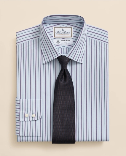 Brooks Brothers X Thomas Mason® Cotton English Collar, Stripe Dress Shirt, image 1