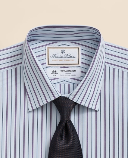 Brooks Brothers X Thomas Mason® Cotton English Collar, Stripe Dress Shirt, image 2