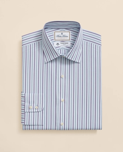 Brooks Brothers X Thomas Mason® Cotton English Collar, Stripe Dress Shirt, image 3