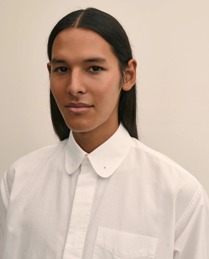 Brooks Brothers X Engineered Garments Cotton Oxford Round Pinhole Collar Oversized Dress Shirt, image 3