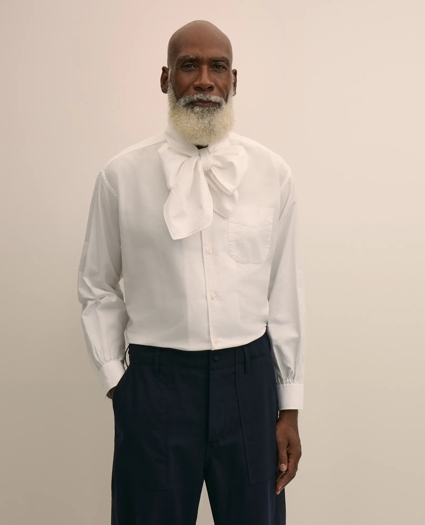 Brooks Brothers X Engineered Garments Cotton Oxford Ascot Collar Oversized Dress Shirt, image 1
