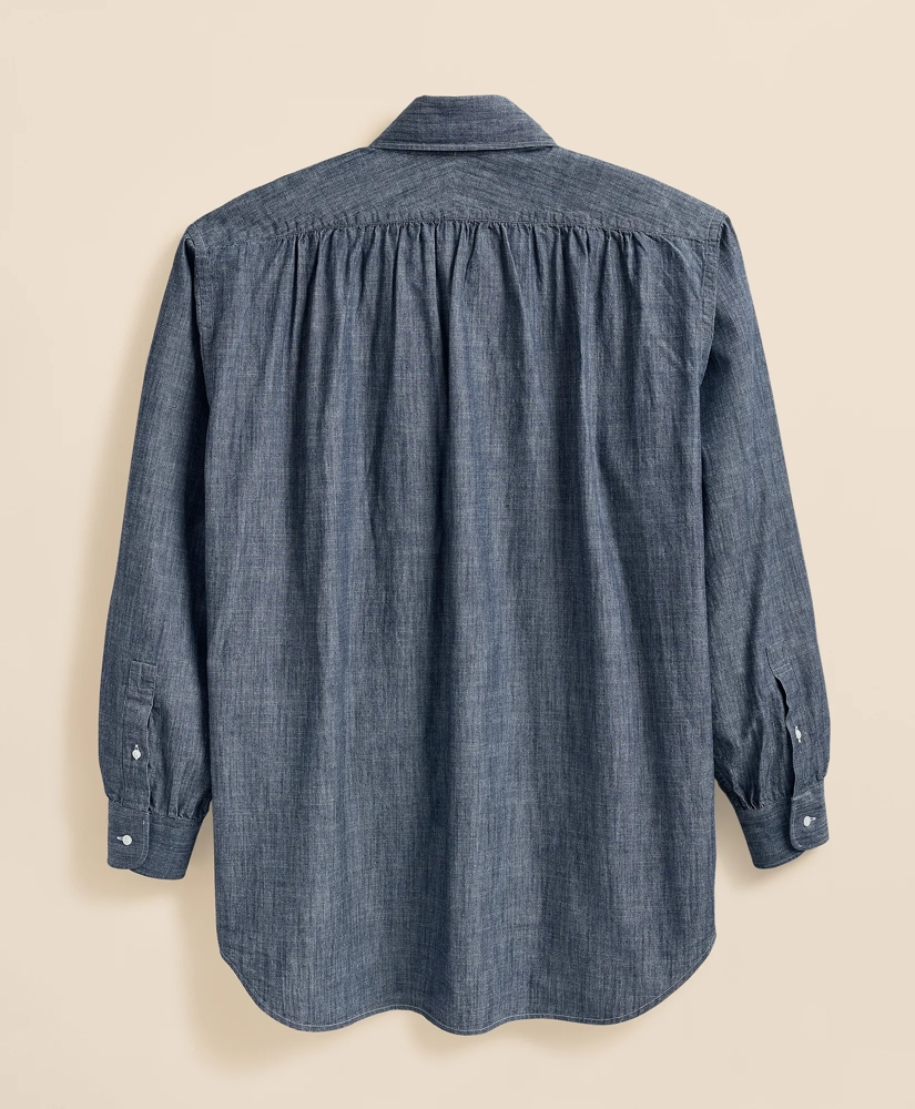 Brooks Brothers X Engineered Garments Cotton Chambray Ascot Collar Oversized Dress Shirt, image 7