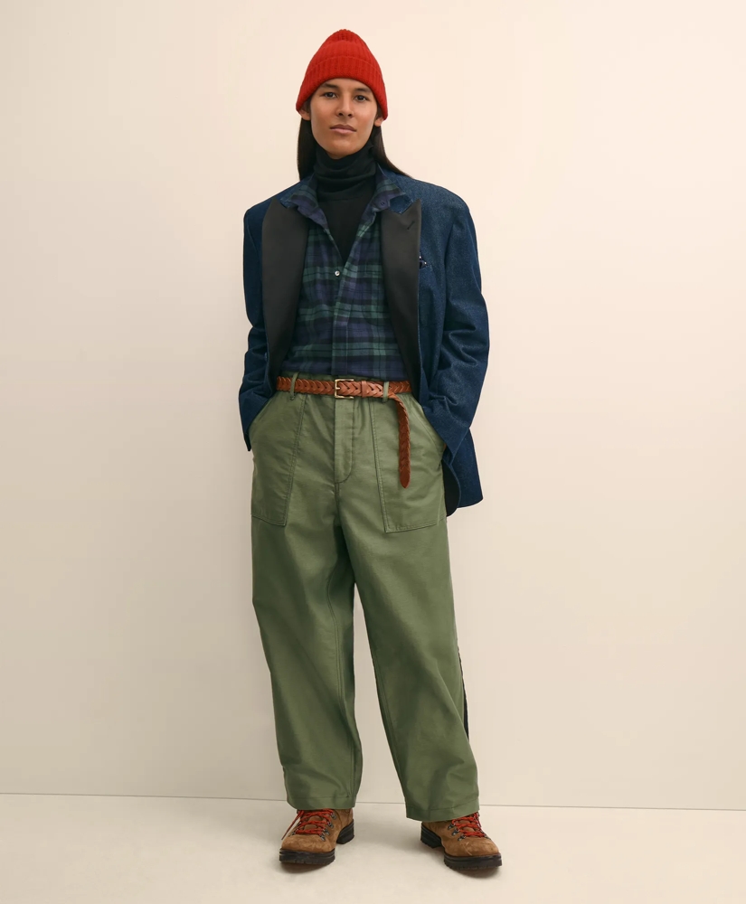 Brooks Brothers X Engineered Garments Cotton Flannel Wing Collar Oversized, Tartan Dress Shirt, image 2