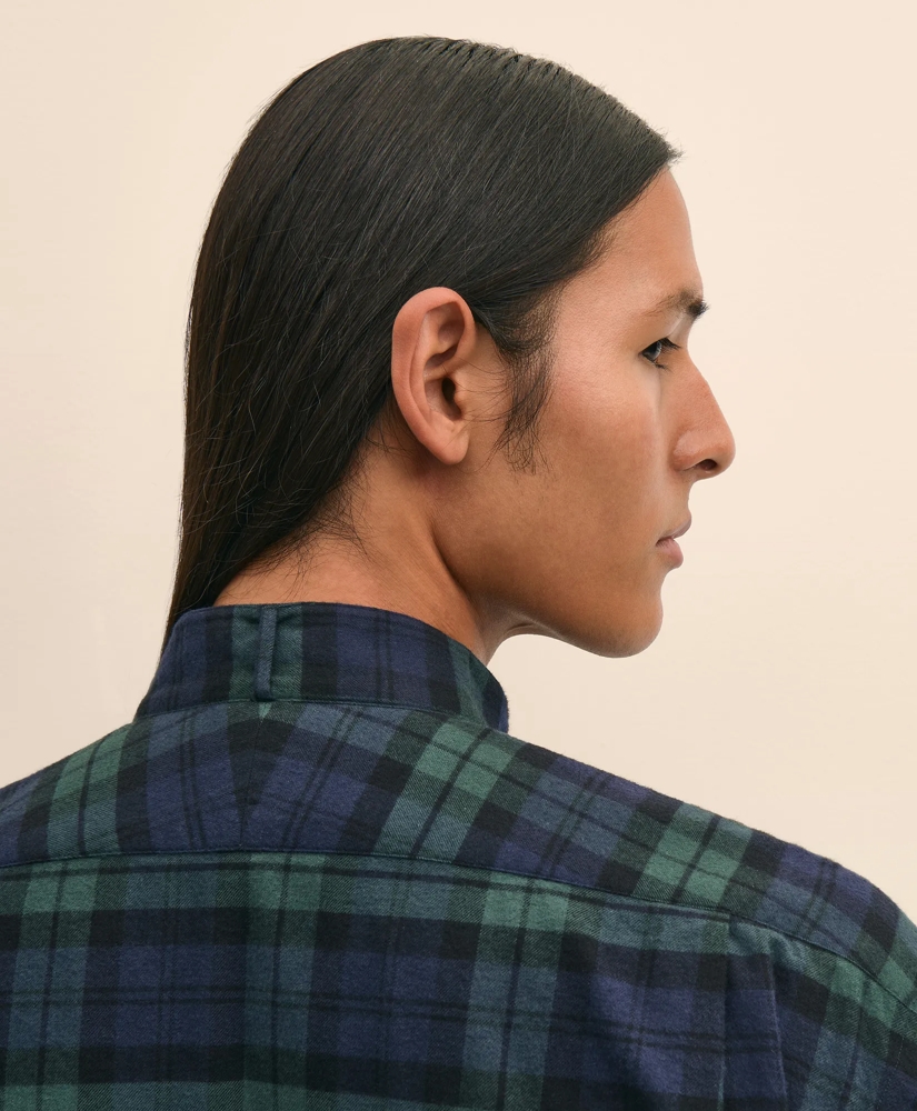 Brooks Brothers X Engineered Garments Cotton Flannel Wing Collar Oversized, Tartan Dress Shirt, image 3