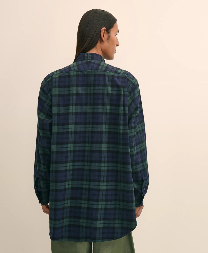 Brooks Brothers X Engineered Garments Cotton Flannel Wing Collar Oversized, Tartan Dress Shirt, image 5