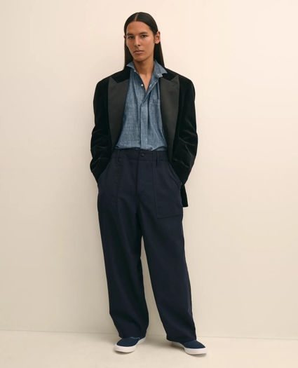 Brooks Brothers X Engineered Garments Cotton Chambray Wing Collar Oversized Dress Shirt, image 2