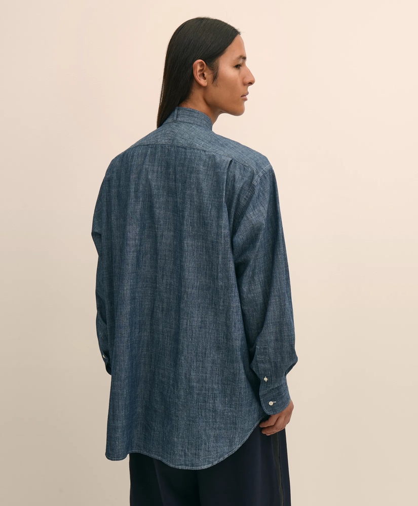 Brooks Brothers X Engineered Garments Cotton Chambray Wing Collar Oversized Dress Shirt, image 4