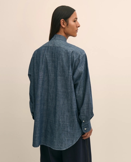 Brooks Brothers X Engineered Garments Cotton Chambray Wing Collar Oversized Dress Shirt, image 4