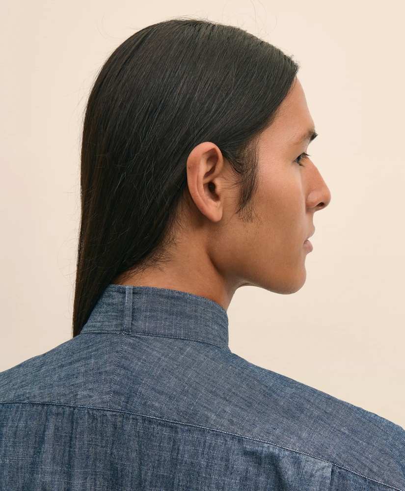 Brooks Brothers X Engineered Garments Cotton Chambray Wing Collar Oversized Dress Shirt, image 5