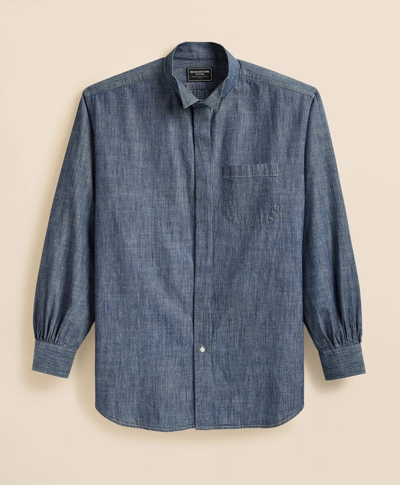 Brooks Brothers X Engineered Garments Cotton Chambray Wing Collar Oversized Dress Shirt, image 6