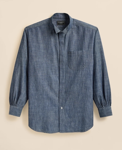 Brooks Brothers X Engineered Garments Cotton Chambray Wing Collar Oversized Dress Shirt, image 6