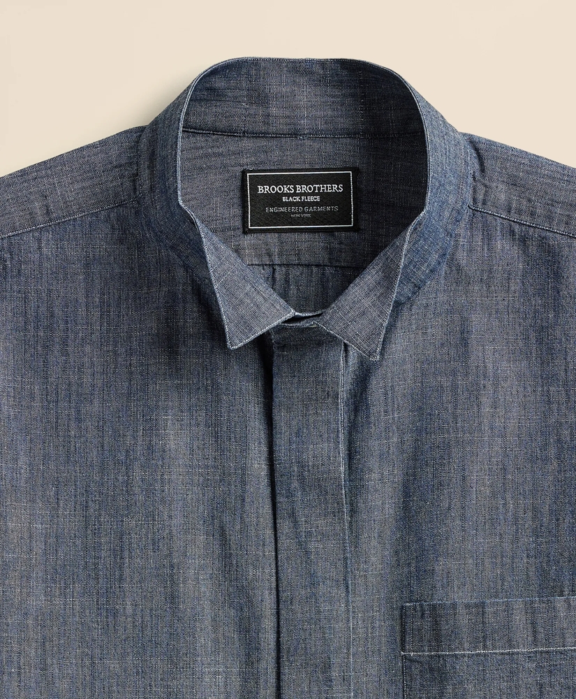 Brooks Brothers X Engineered Garments Cotton Chambray Wing Collar Oversized Dress Shirt, image 7