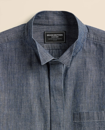 Brooks Brothers X Engineered Garments Cotton Chambray Wing Collar Oversized Dress Shirt, image 7